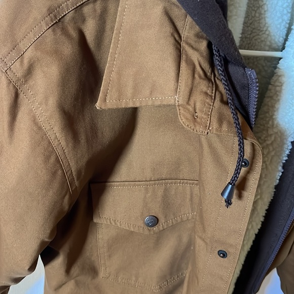 Men’s outdoor Jacket large fleece lined like new, inside pockets attached hood - Picture 11 of 11